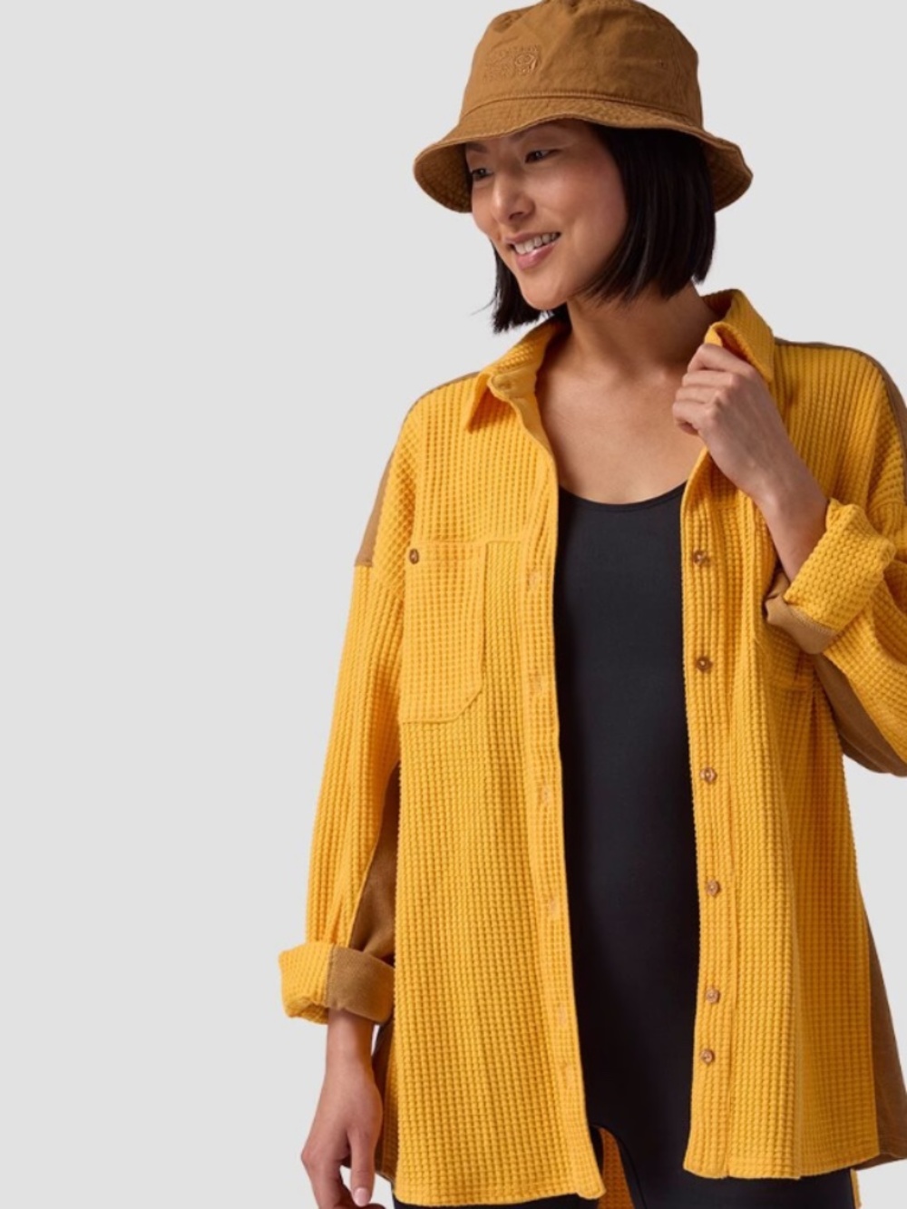 Backcountry Waffle Button-Up Top - Women's Artisan's Gold Yellow Oversize Large